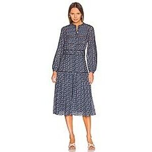 Elegant Blue Patterned Dress